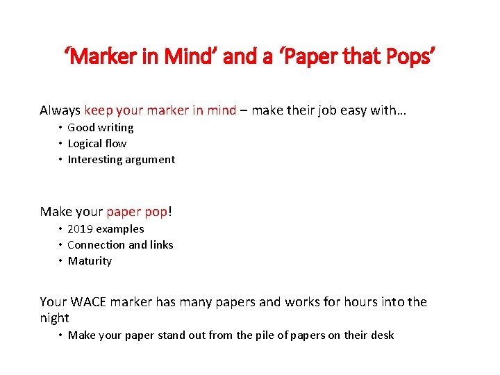 ‘Marker in Mind’ and a ‘Paper that Pops’ Always keep your marker in mind