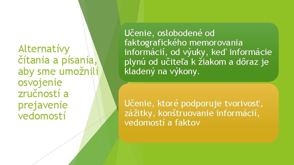 Alternatívy čítania a písania, aby sme umožnili osvojenie zručností a prejavenie vedomostí Učenie, oslobodené