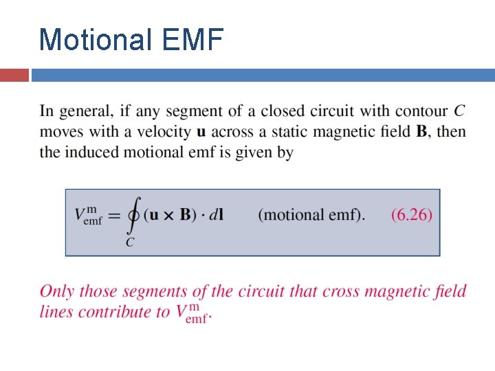 Motional EMF 