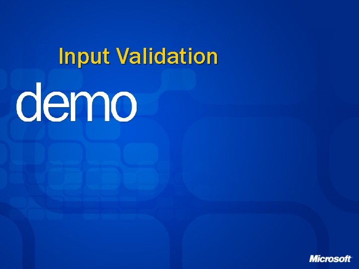 Input Validation 