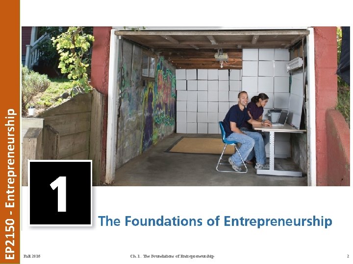 EP 2150 - Entrepreneurship Fall 2016 Ch. 1: The Foundations of Entrepreneurship 2 