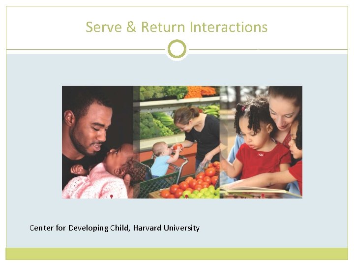Serve & Return Interactions Center for Developing Child, Harvard University 