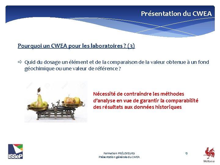 Présentation du CWEA Pourquoi un CWEA pour les laboratoires ? (3) Quid du dosage