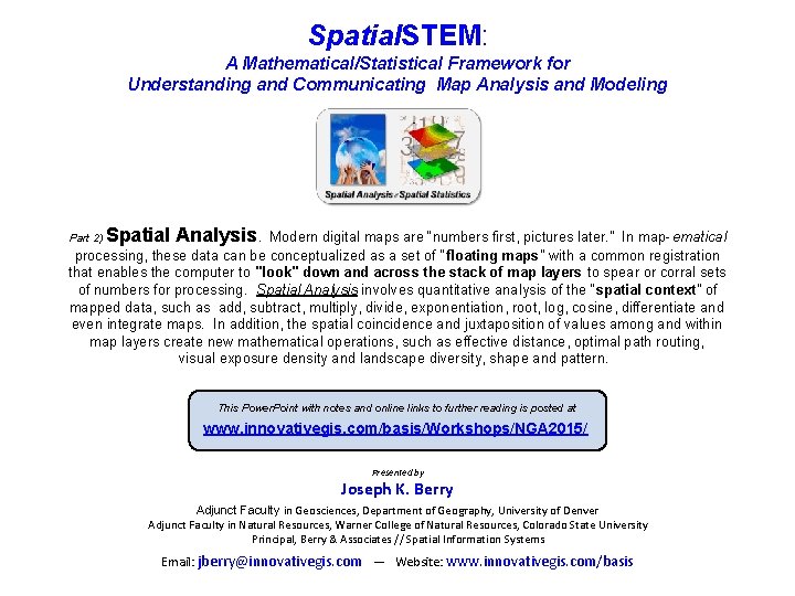 Spatial STEM A MathematicalStatistical Framework for Understanding and