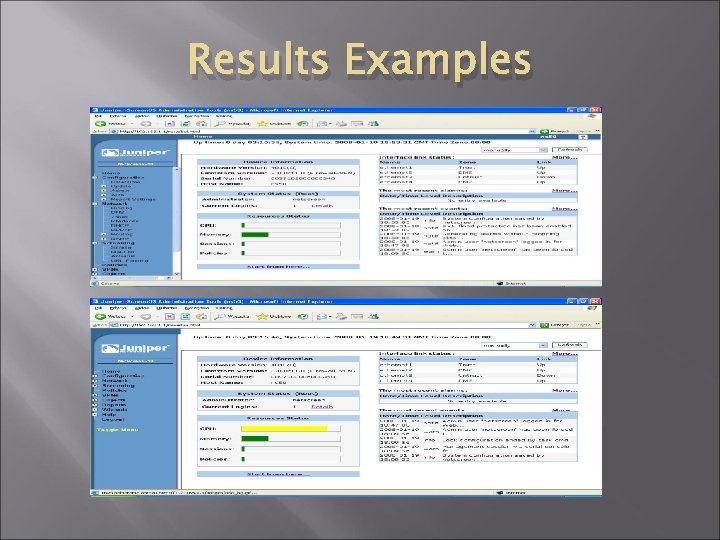 Results Examples 