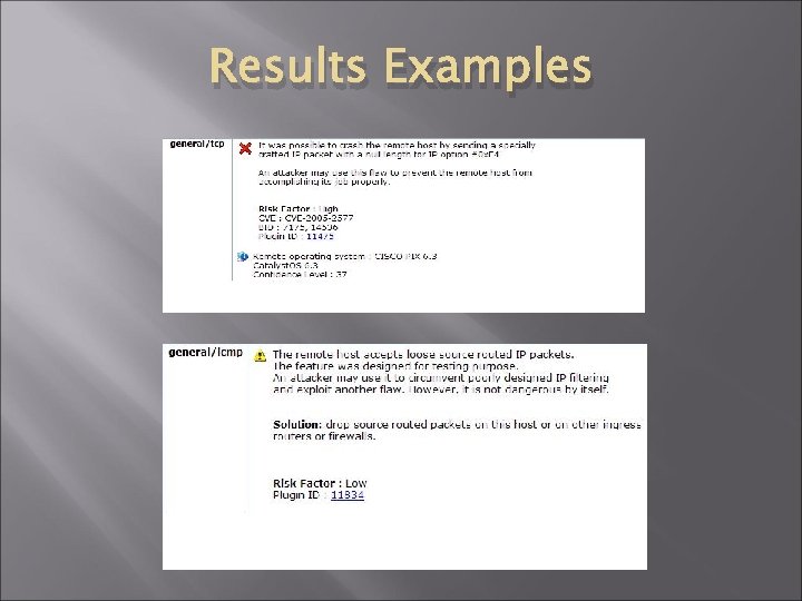 Results Examples 