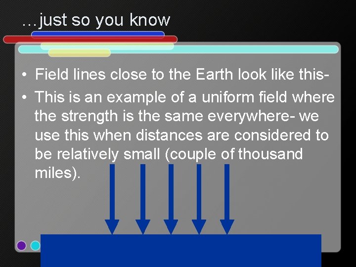 …just so you know • Field lines close to the Earth look like this