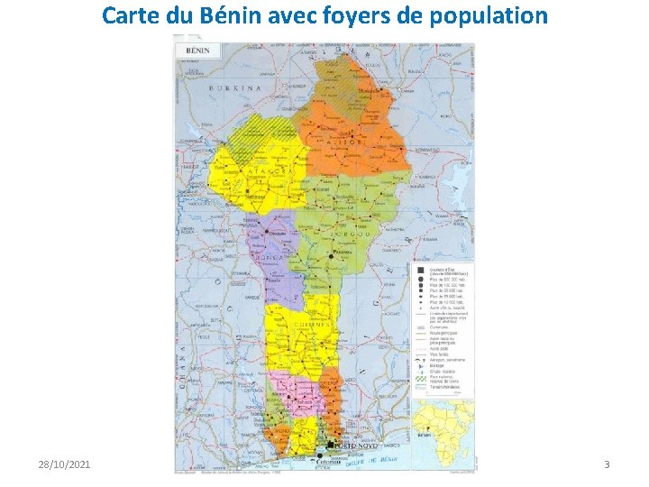 Carte du Bénin avec foyers de population 28/10/2021 3 