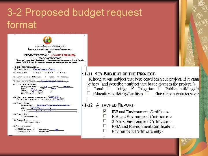 3 -2 Proposed budget request format 