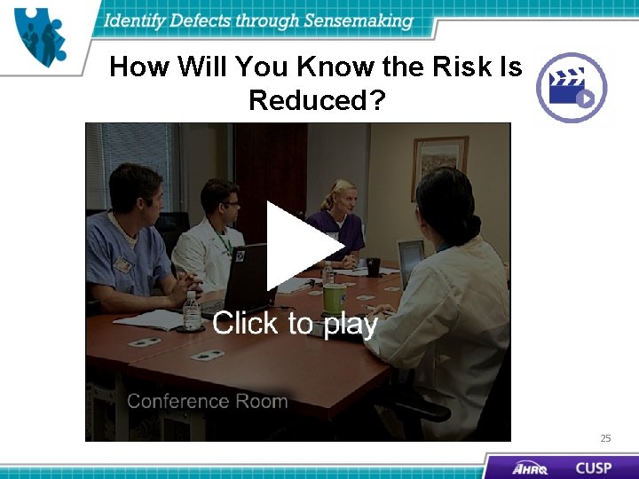 How Will You Know the Risk Is Reduced? 25 