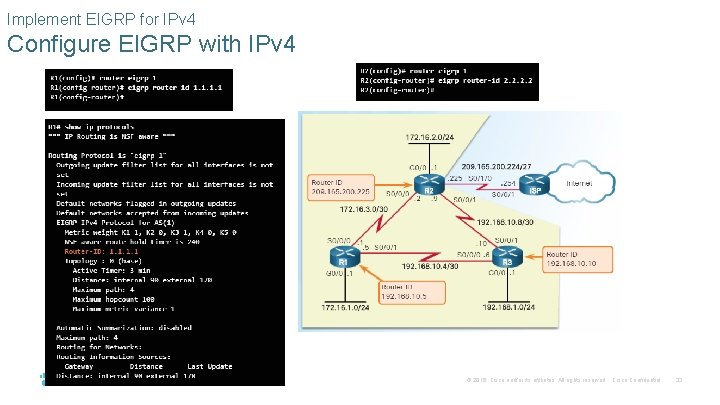 Implement EIGRP for IPv 4 Configure EIGRP with IPv 4 © 2016 Cisco and/or