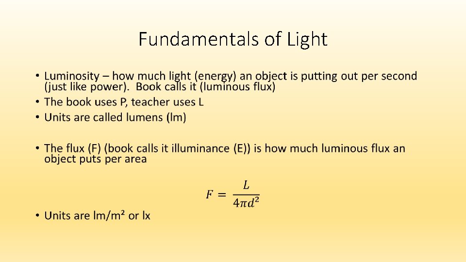 Fundamentals of Light • 