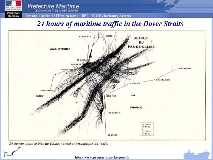 24 hours of maritime traffic in the Dover Straits 