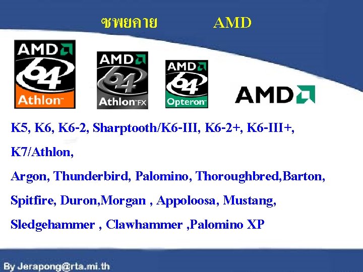 ซพยคาย AMD K 5, K 6 -2, Sharptooth/K 6 -III, K 6 -2+, K
