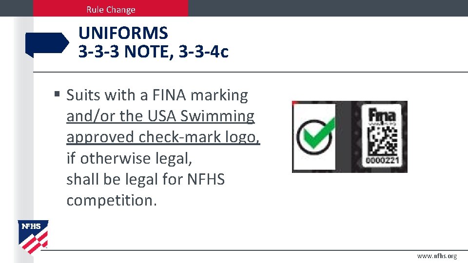 Rule Change UNIFORMS 3 -3 -3 NOTE, 3 -3 -4 c § Suits with Rule Change UNIFORMS 3 -3 -3 NOTE, 3 -3 -4 c § Suits with