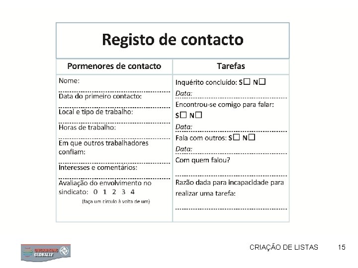 CRIAÇÃO DE LISTAS 15 