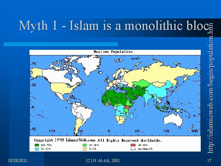 http: //islamicweb. com/begin/population. htm Myth 1 - Islam is a monolithic bloc 10/28/2021 (C)