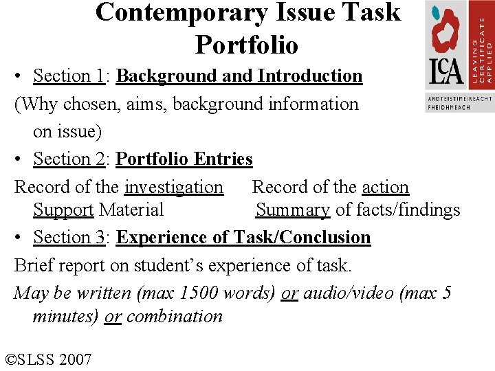 Contemporary Issue Task Portfolio • Section 1: Background and Introduction (Why chosen, aims, background