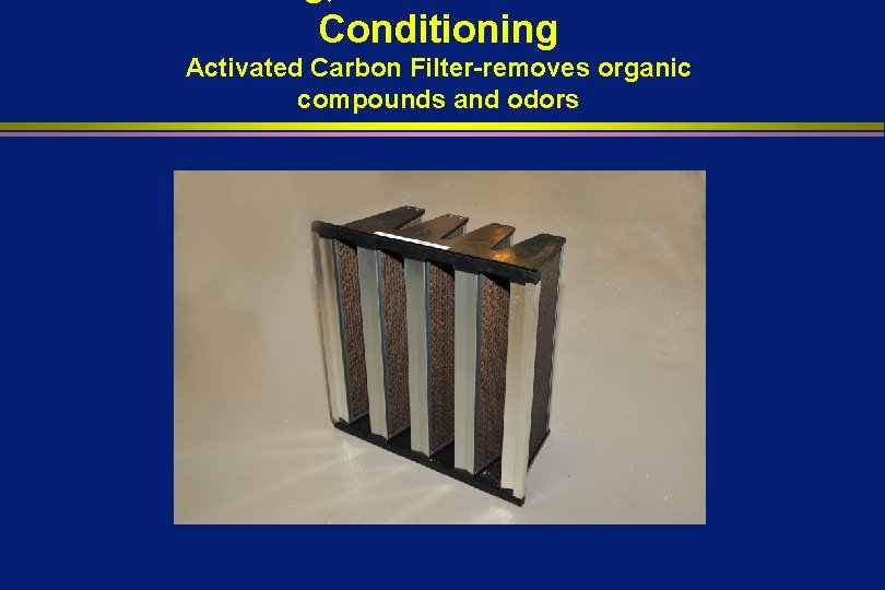 Conditioning Activated Carbon Filter-removes organic compounds and odors 