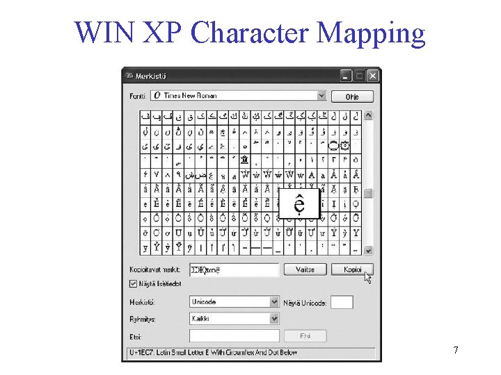 WIN XP Character Mapping 7 