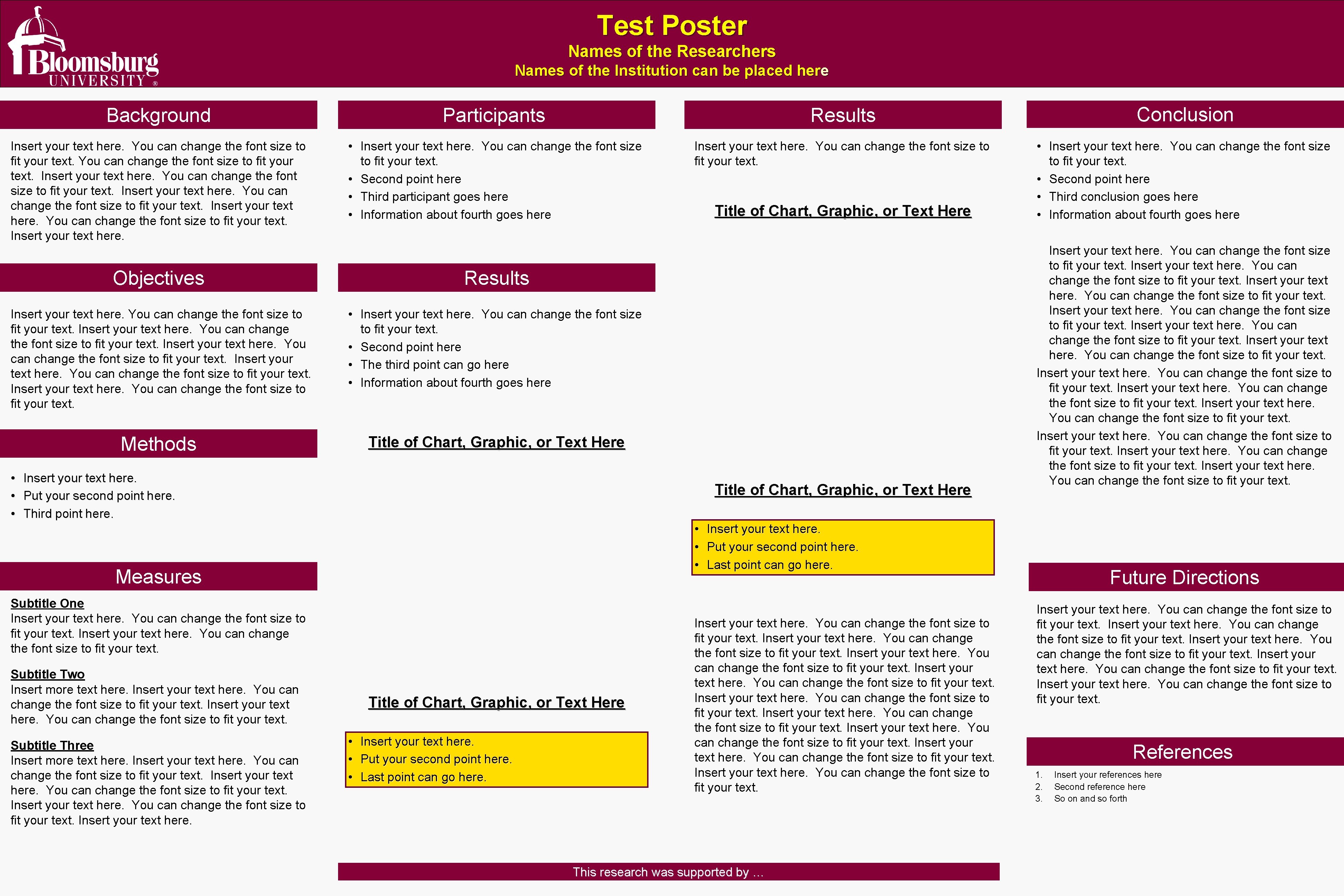 Good Names For Testing Test Poster Names of the Researchers Names of