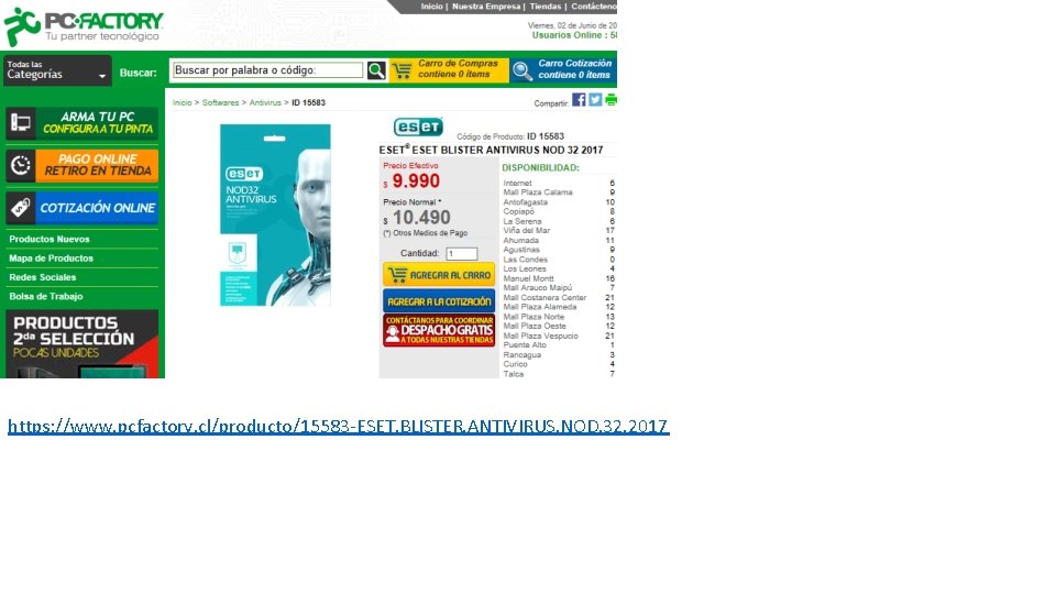 https: //www. pcfactory. cl/producto/15583 -ESET. BLISTER. ANTIVIRUS. NOD. 32. 2017 https: //www. pcfactory. cl/producto/15583 -ESET. BLISTER. ANTIVIRUS. NOD. 32. 2017