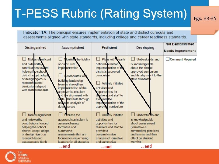 T-PESS Rubric (Rating System) …and Pgs. 33 -35 