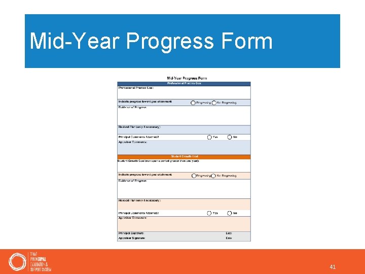 Mid-Year Progress Form 41 