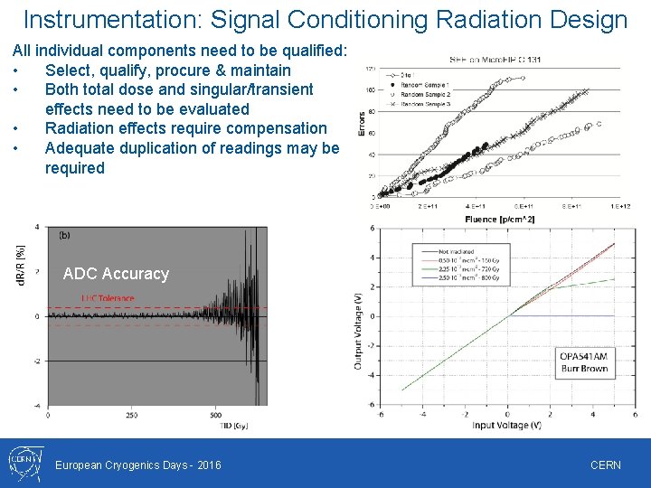 Instrumentation: Signal Conditioning Radiation Design All individual components need to be qualified: • Select, Instrumentation: Signal Conditioning Radiation Design All individual components need to be qualified: • Select,