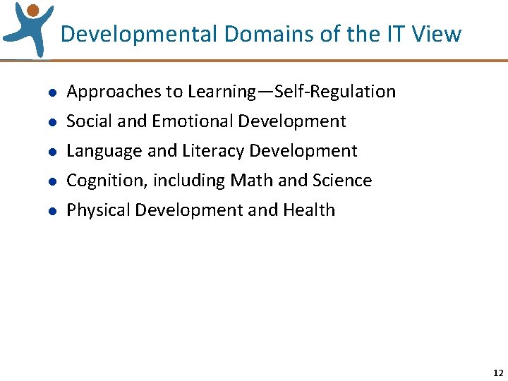 Developmental Domains of the IT View l l l Approaches to Learning—Self-Regulation Social and
