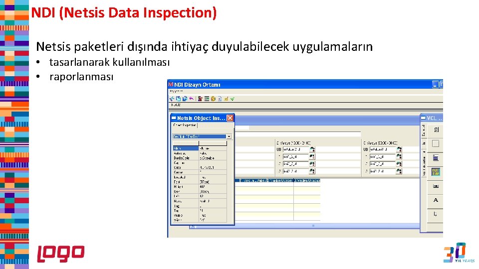 NDI (Netsis Data Inspection) Netsis paketleri dışında ihtiyaç duyulabilecek uygulamaların • tasarlanarak kullanılması •