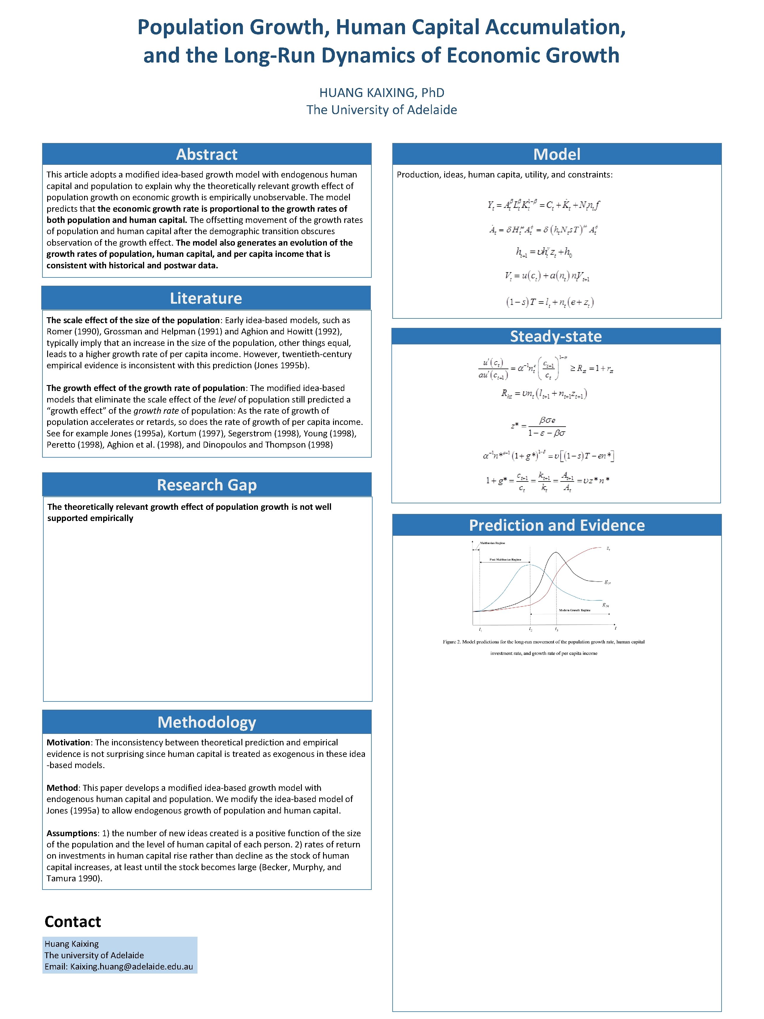 Population Growth, Human Capital Accumulation, and the Long-Run Dynamics of Economic Growth HUANG KAIXING,