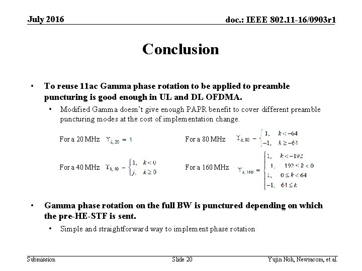 July 2016 doc. : IEEE 802. 11 -16/0903 r 1 Conclusion • To reuse