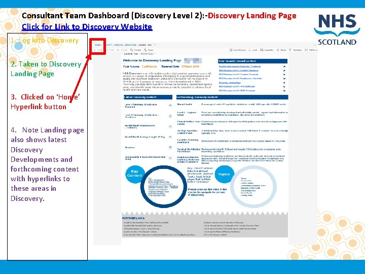 Consultant Team Dashboard (Discovery Level 2): -Discovery Landing Page Click for Link to Discovery