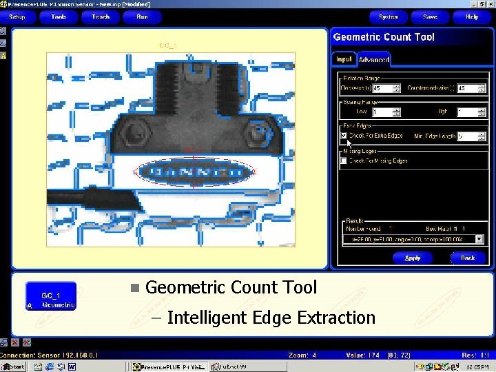 P 4 Tool Screen Shot n Geometric Count Tool – Intelligent Edge Extraction 