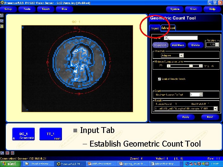 n Input Tab – Establish Geometric Count Tool 