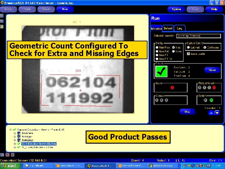 Geometric Count Configured To Check for Extra and Missing Edges Good Product Passes 