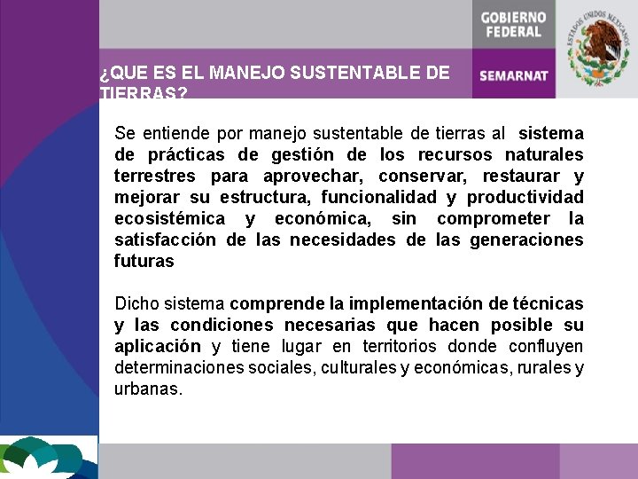 ESTRATEGIA NACIONAL DE MANEJO SUSTENTABLE DE TIERRAS Secretara