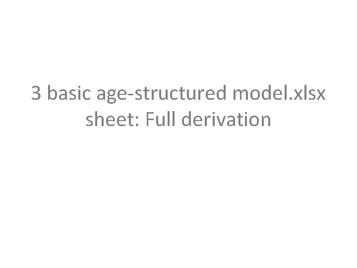 3 basic age-structured model. xlsx sheet: Full derivation 