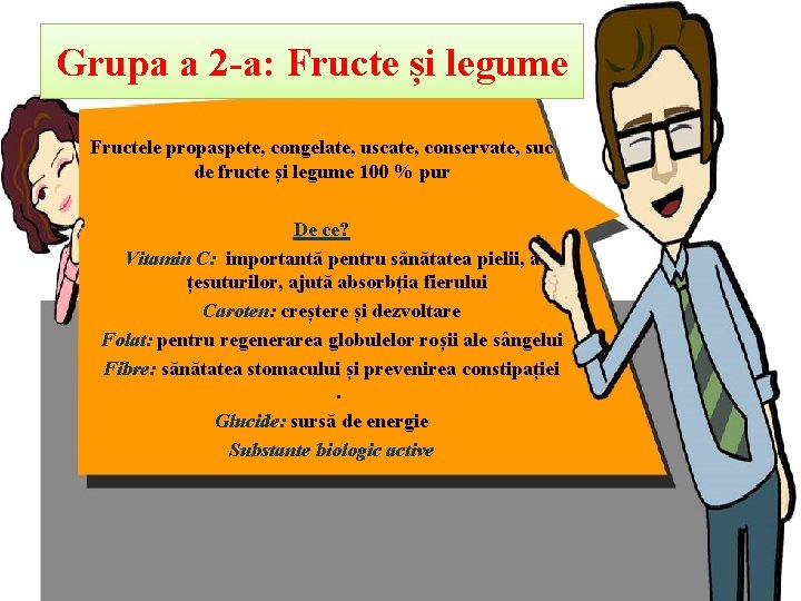 Grupa a 2 -a: Fructe și legume Fructele propaspete, congelate, uscate, conservate, suc de