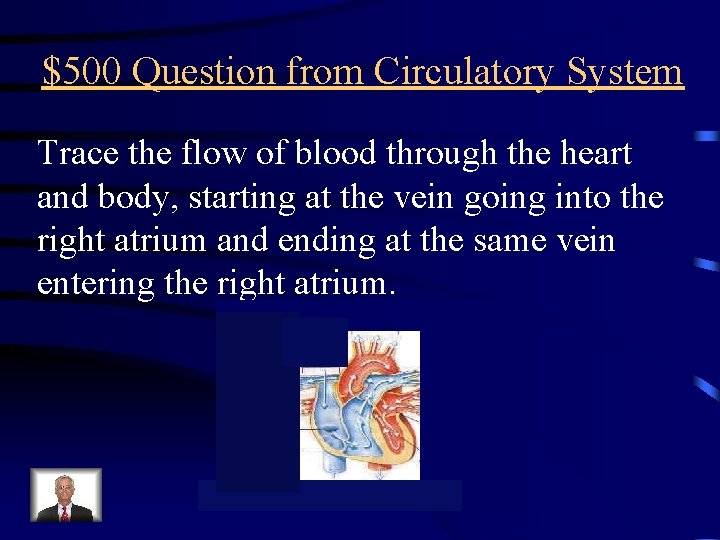 $500 Question from Circulatory System Trace the flow of blood through the heart and