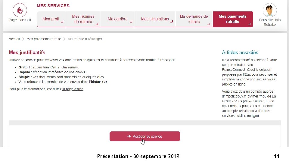 Présentation – 30 septembre 2019 11 