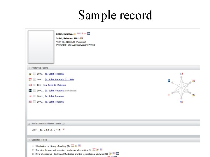 Sample record 