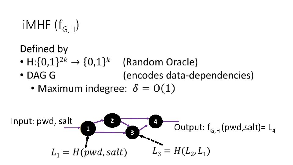 i. MHF (f. G, H) Input: pwd, salt 1 2 4 3 Output: f.