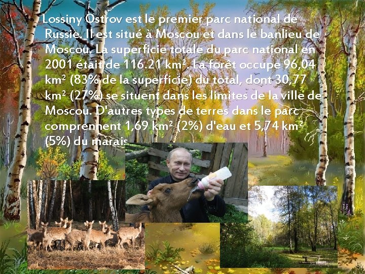 Lossiny Ostrov est le premier parc national de Russie. Il est situé à Moscou