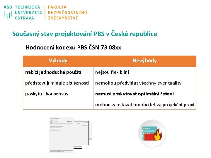 Současný stav projektování PBS v České republice Hodnocení kodexu PBS ČSN 73 08 xx