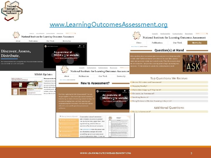 www. Learning. Outcomes. Assessment. org WWW. LEARNINGOUTCOMESASSESSMENT. ORG 3 