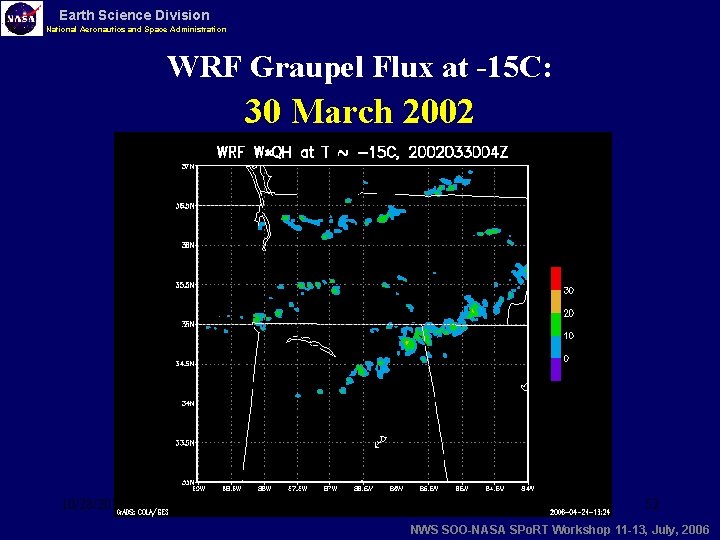 Earth Science Division National Aeronautics and Space Administration WRF Graupel Flux at -15 C: