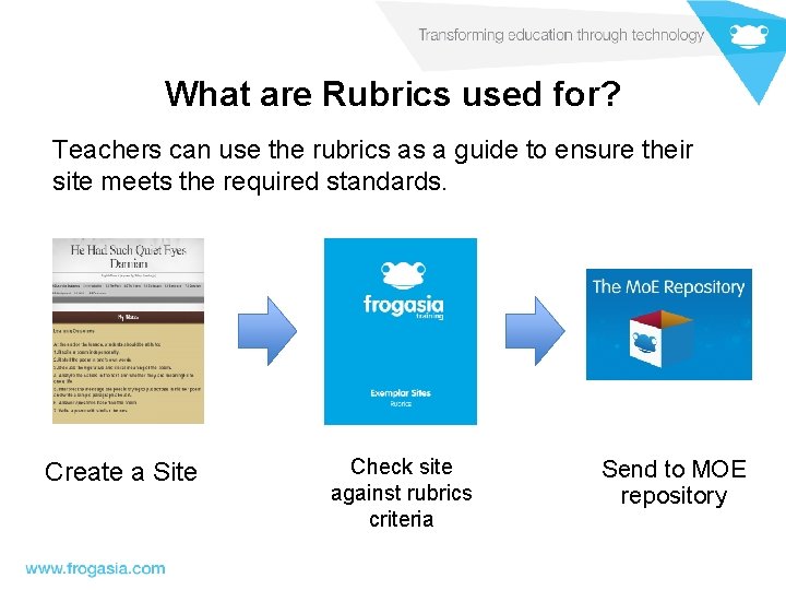 What are Rubrics used for? Teachers can use the rubrics as a guide to