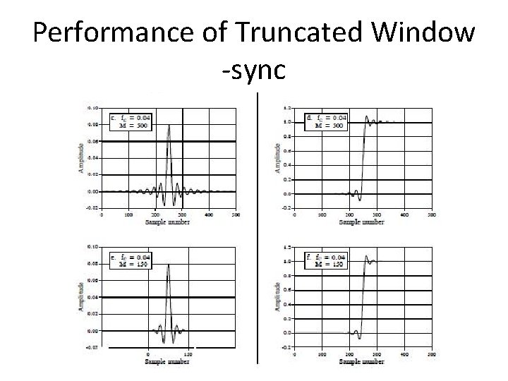Performance of Truncated Window -sync Performance of Truncated Window -sync